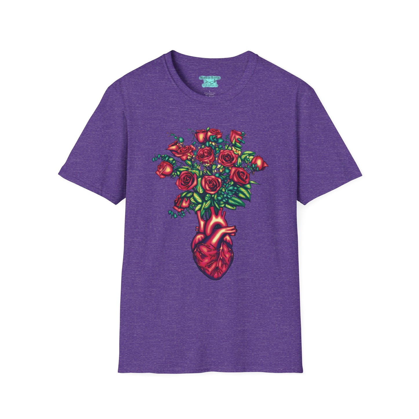 Anatomical Heart T-Shirt, Unisex Bouquet of Roses Tee, Cardiology Gift