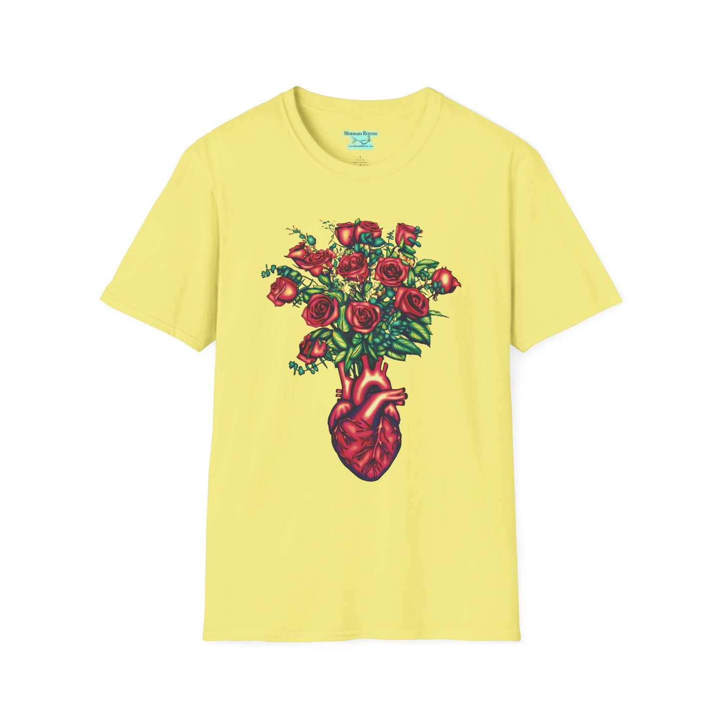 Anatomical Heart T-Shirt, Unisex Bouquet of Roses Tee, Cardiology Gift