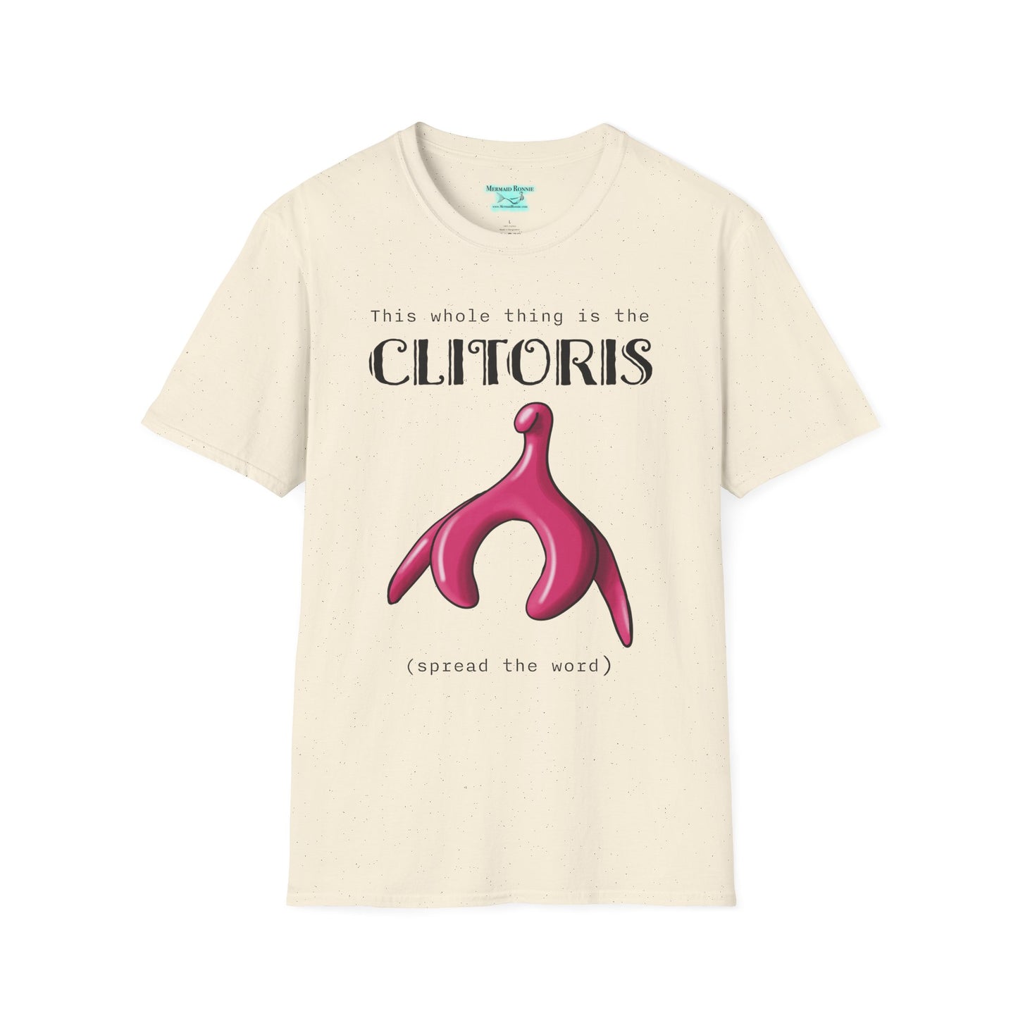 Funny Clitoris Awareness T-Shirt, Female Reproductive Health, Anatomy Humor, Black Text