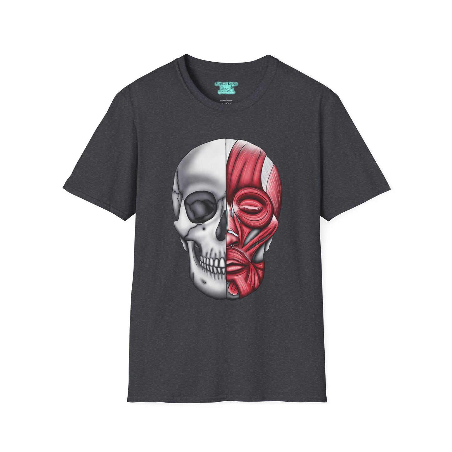 Anatomical Skull T-Shirt, Facial Musculature Medical Illustration, Short Sleeve Skull Shirt