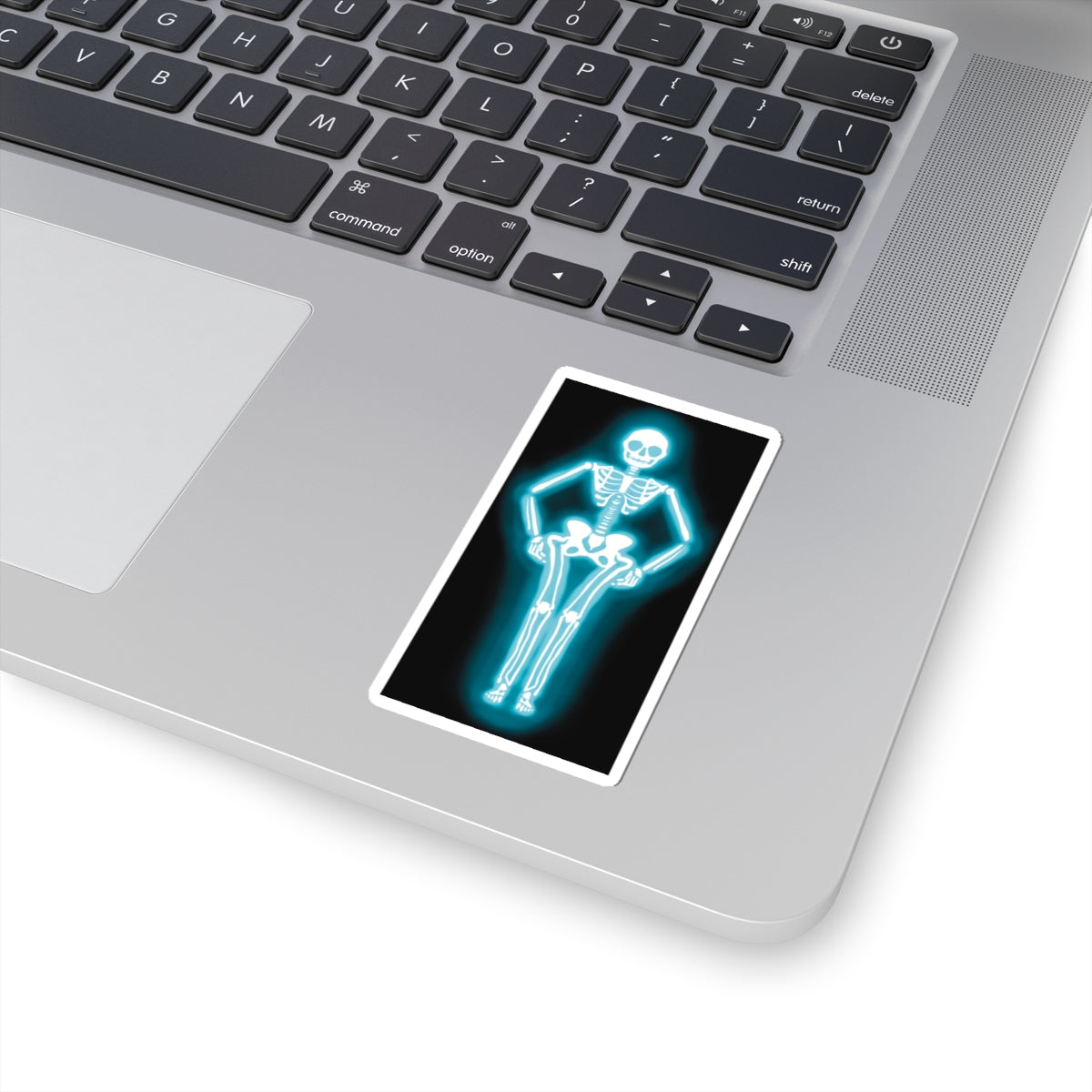 Skeleton Neon Sign Sticker, Glowing Skeleton Design, Skeleton Vinyl Decal