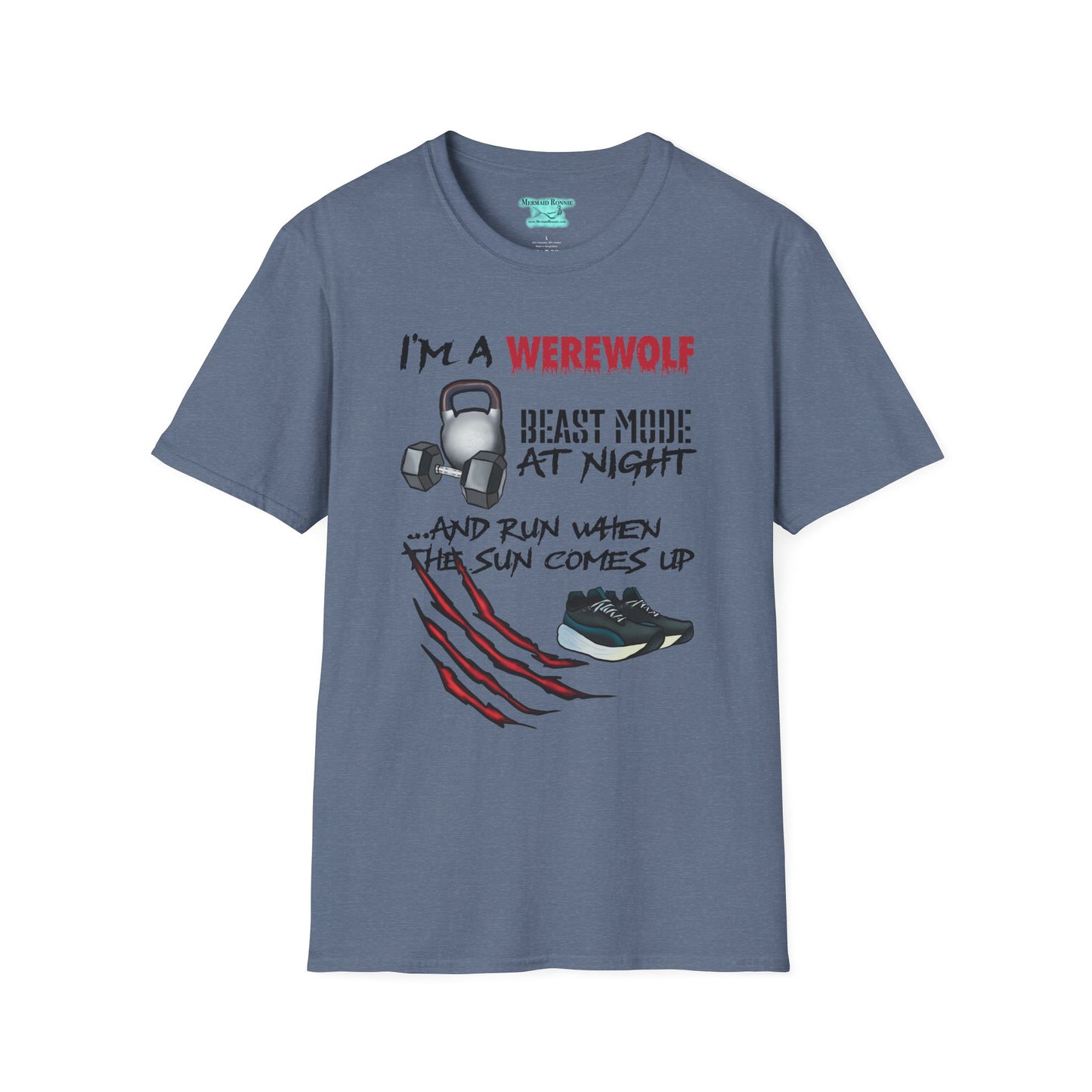 Funny Workout T-Shirt, Werewolf Beast Mode Tee, Unisex Exercise Shirt