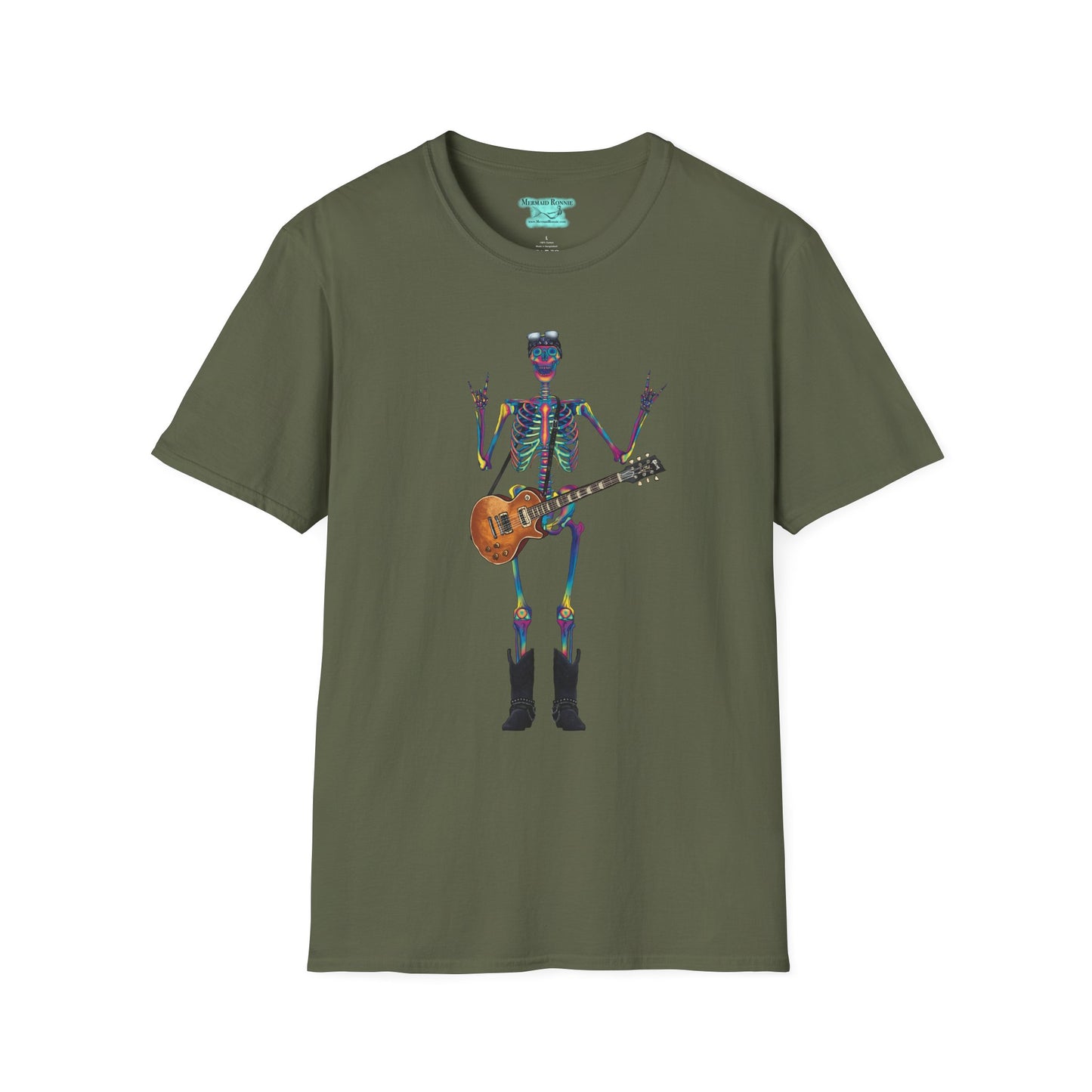 Skeleton Guitarist Graphic T-Shirt, Unisex Rock and Roll Tee, Concert Shirt