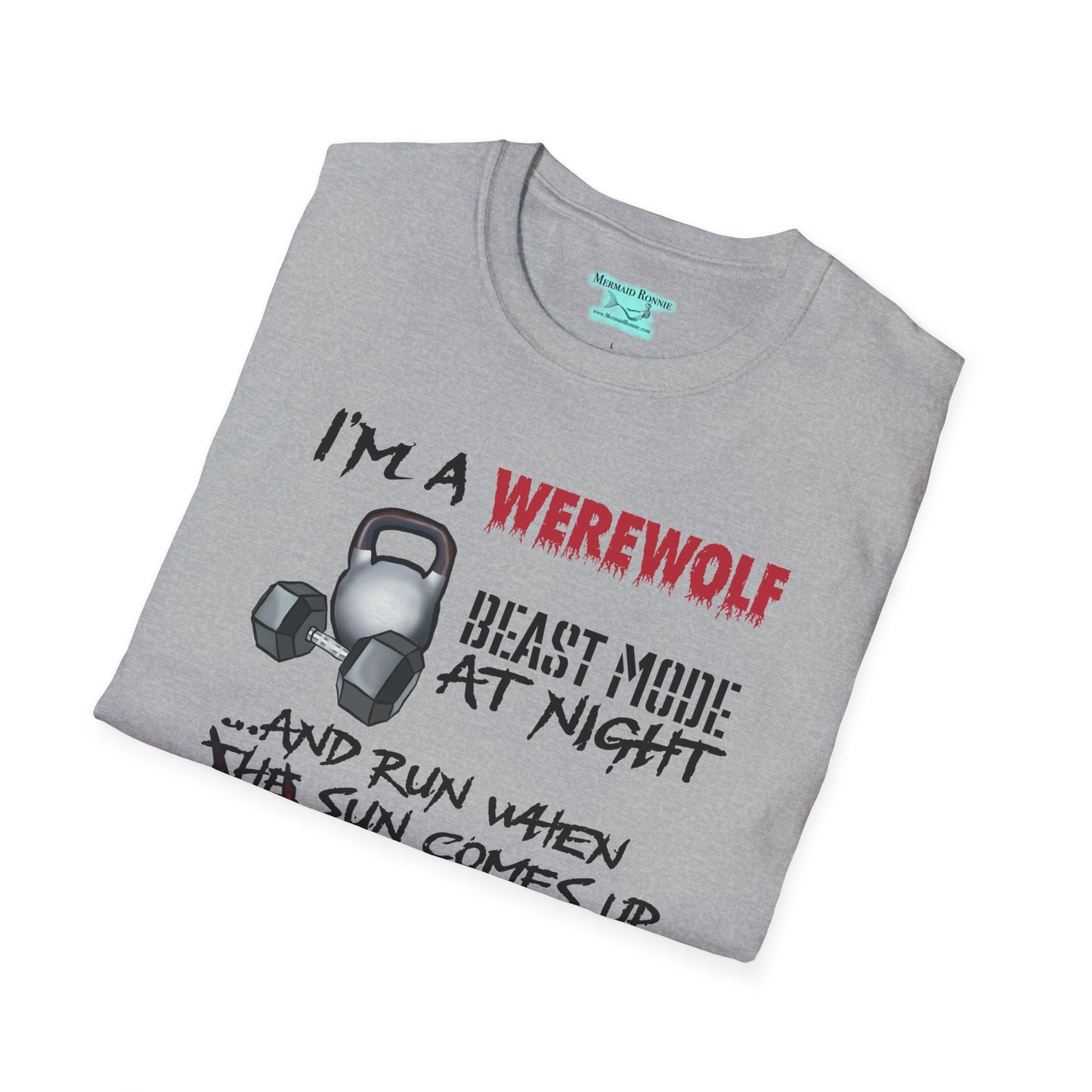 Funny Workout T-Shirt, Werewolf Beast Mode Tee, Unisex Exercise Shirt
