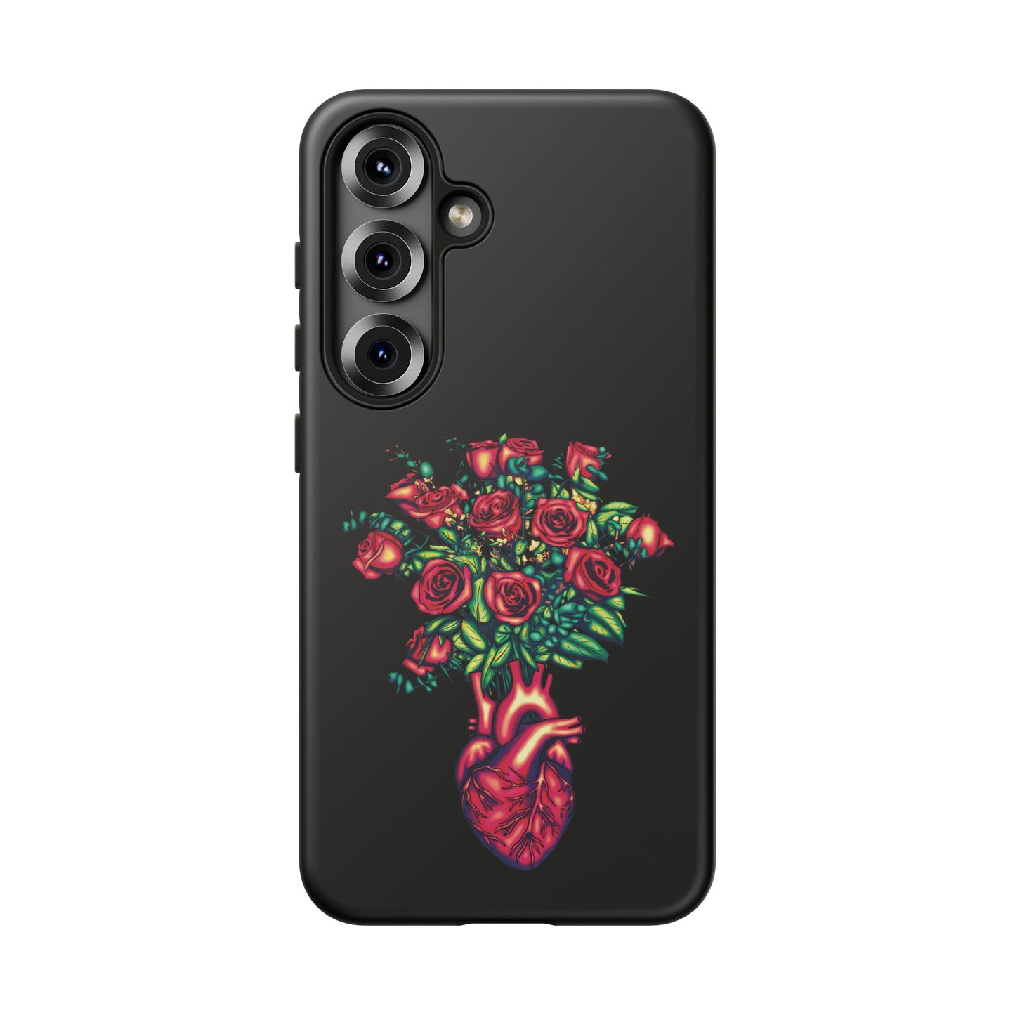 Anatomical Heart Phone Case, Cardiology Phone Case, Black Protective Case for iPhone, Google Pixel, Samsung Galaxy