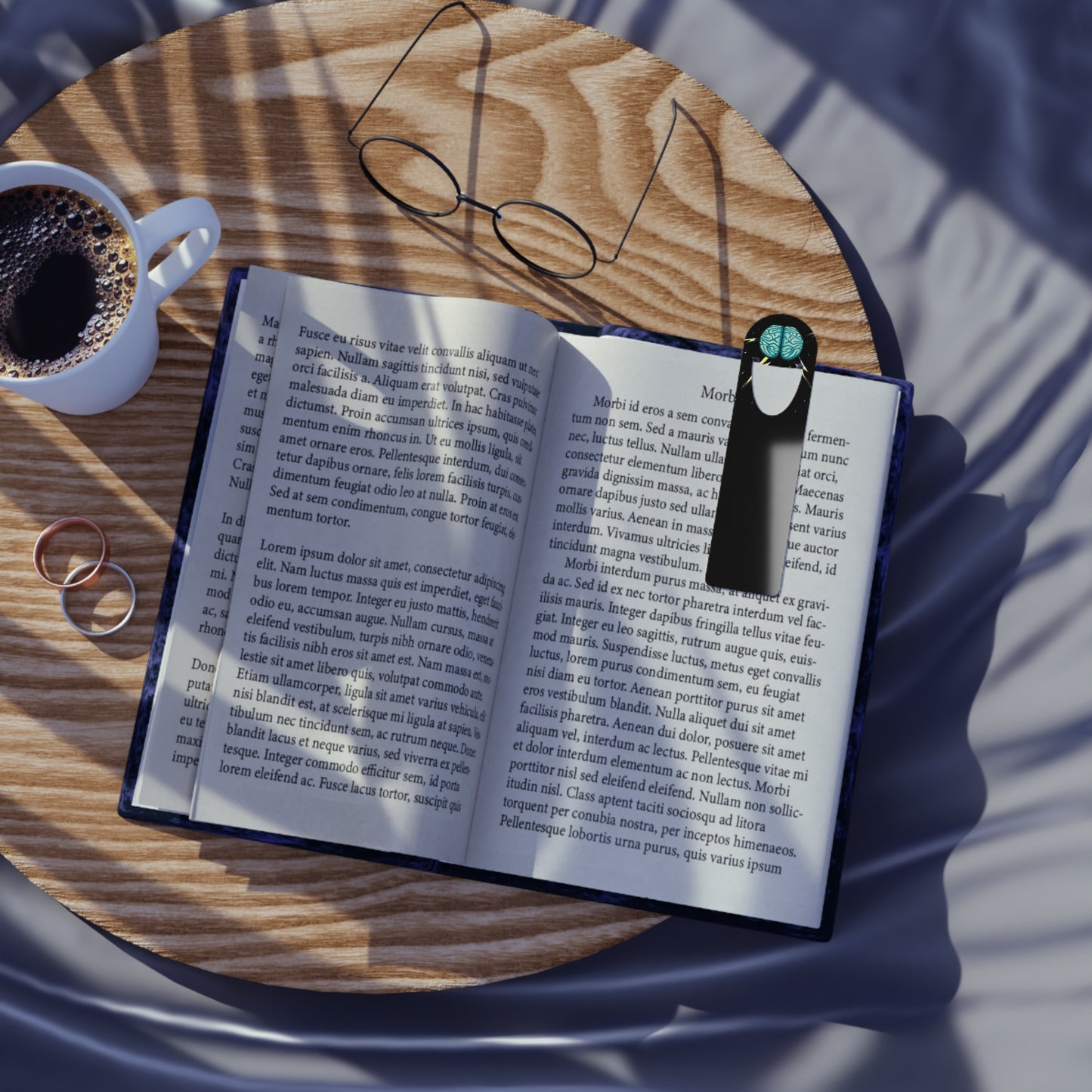 Brainstorm Bookmark, Anatomical Brain Neuroscience Bookmark, Black Aluminum Page Marker