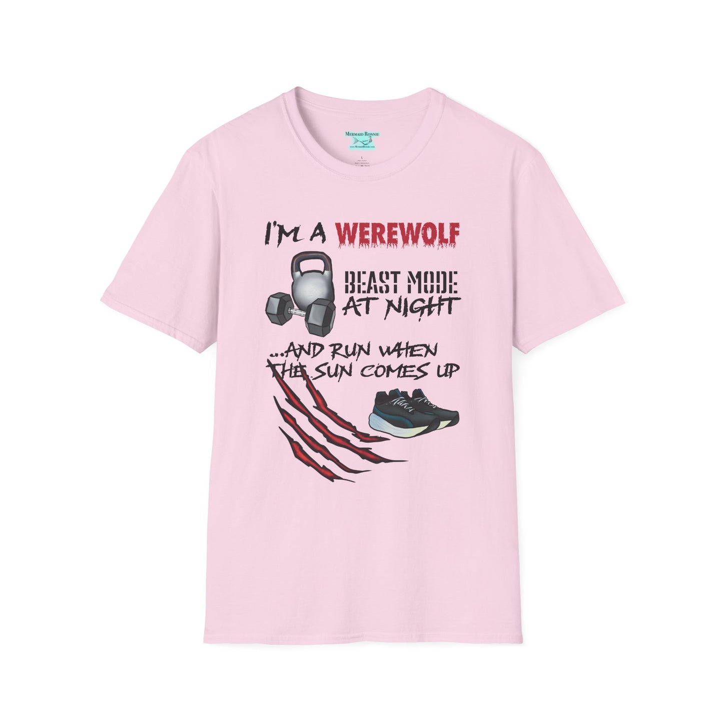 Funny Workout T-Shirt, Werewolf Beast Mode Tee, Unisex Exercise Shirt