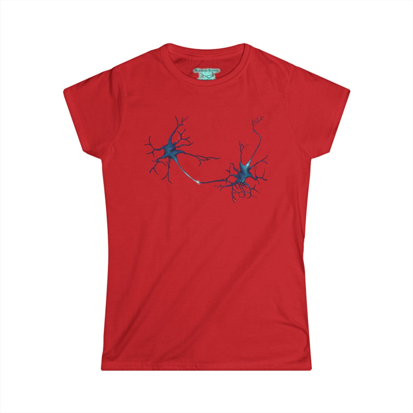 Neuron Women's T-Shirt, Scientific Illustration of Neurons Synapsing