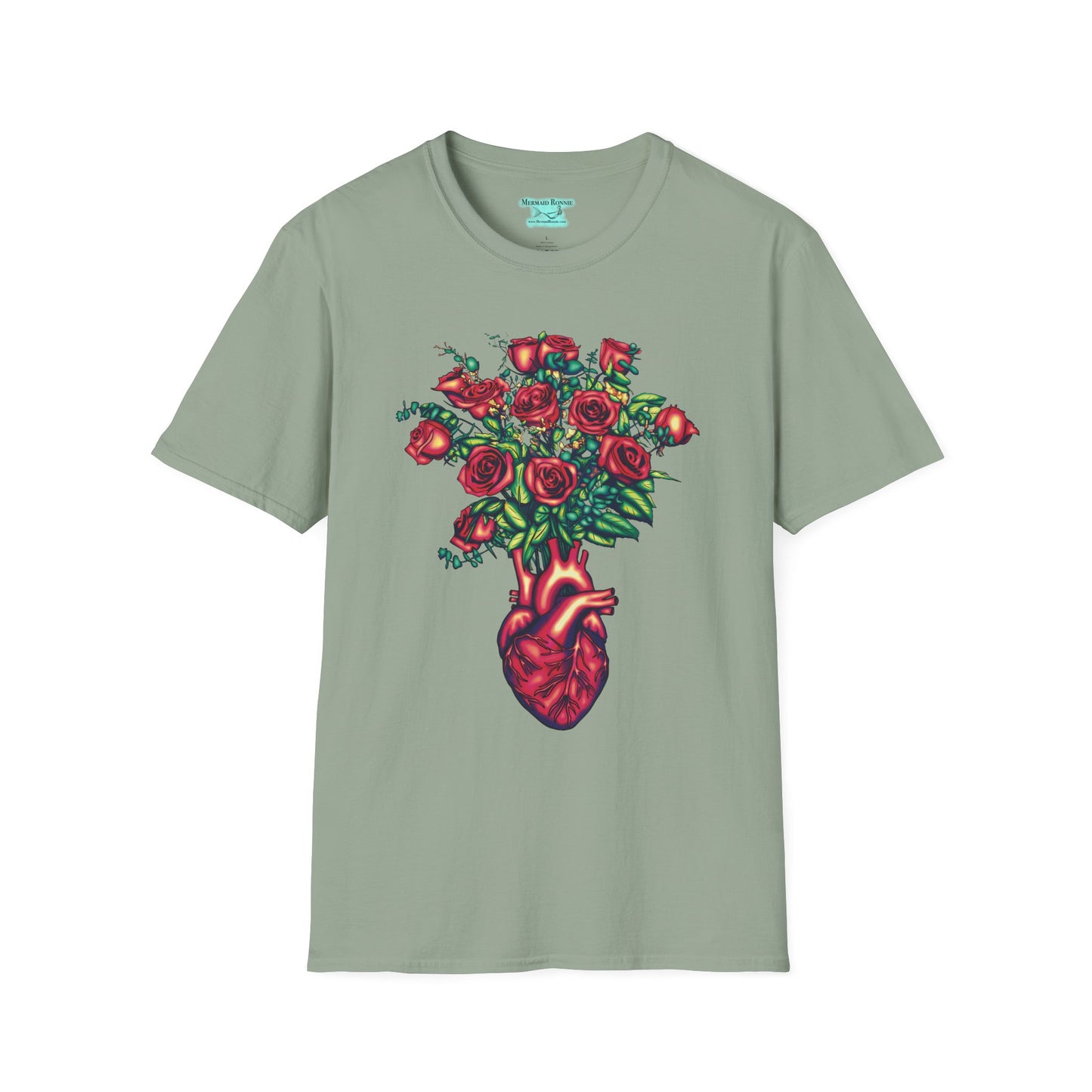 Anatomical Heart T-Shirt, Unisex Bouquet of Roses Tee, Cardiology Gift