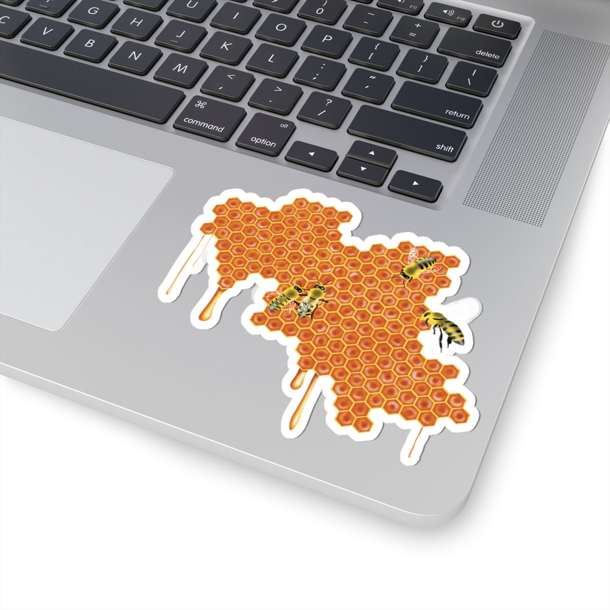 Honeybees Vinyl Sticker, Honey Dripping from Honeycomb Decal, Bee Lover Gift