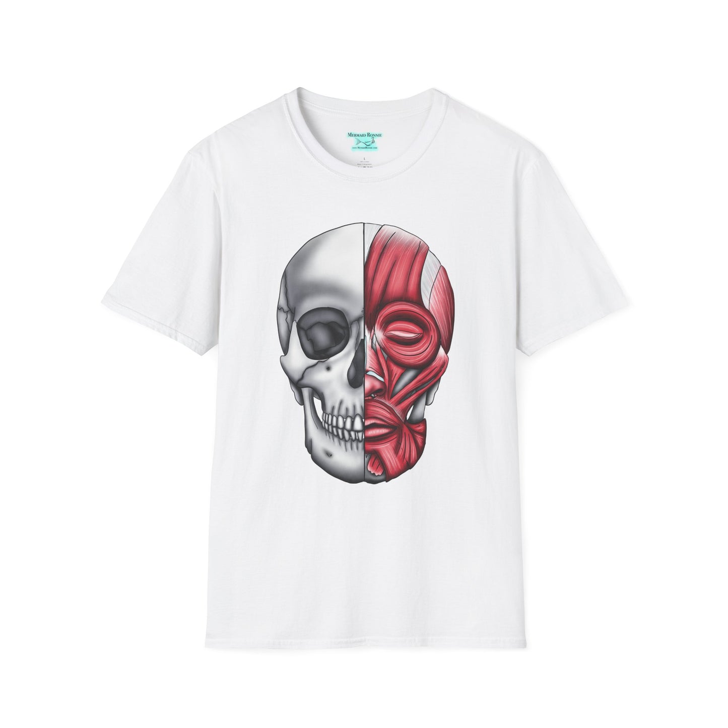 Anatomical Skull T-Shirt, Facial Musculature Medical Illustration, Short Sleeve Skull Shirt