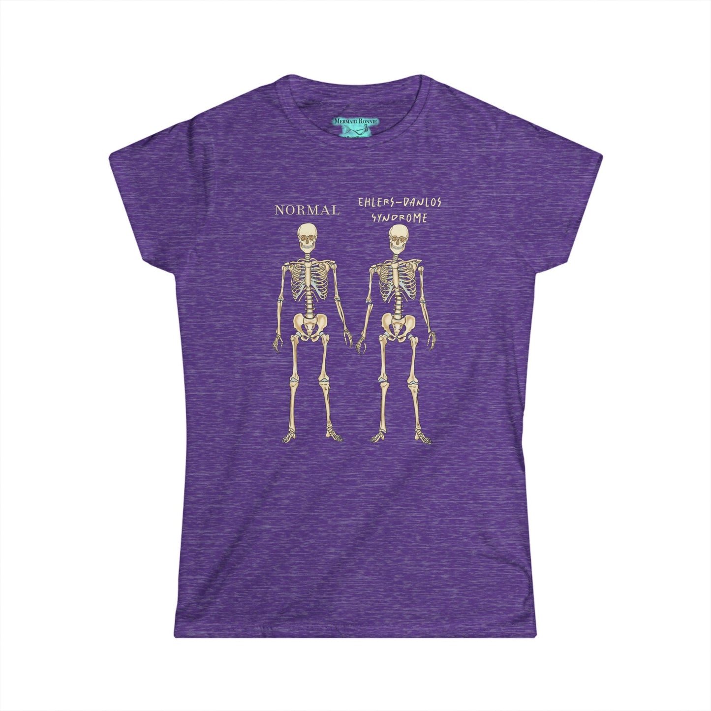 Ehlers Danlos Syndrome Awareness T-Shirt, EDS Skeleton Comparison Women's Tee
