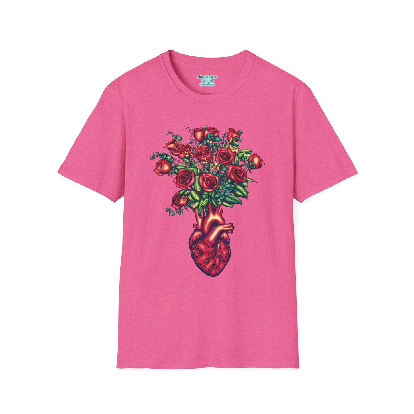 Anatomical Heart T-Shirt, Unisex Bouquet of Roses Tee, Cardiology Gift