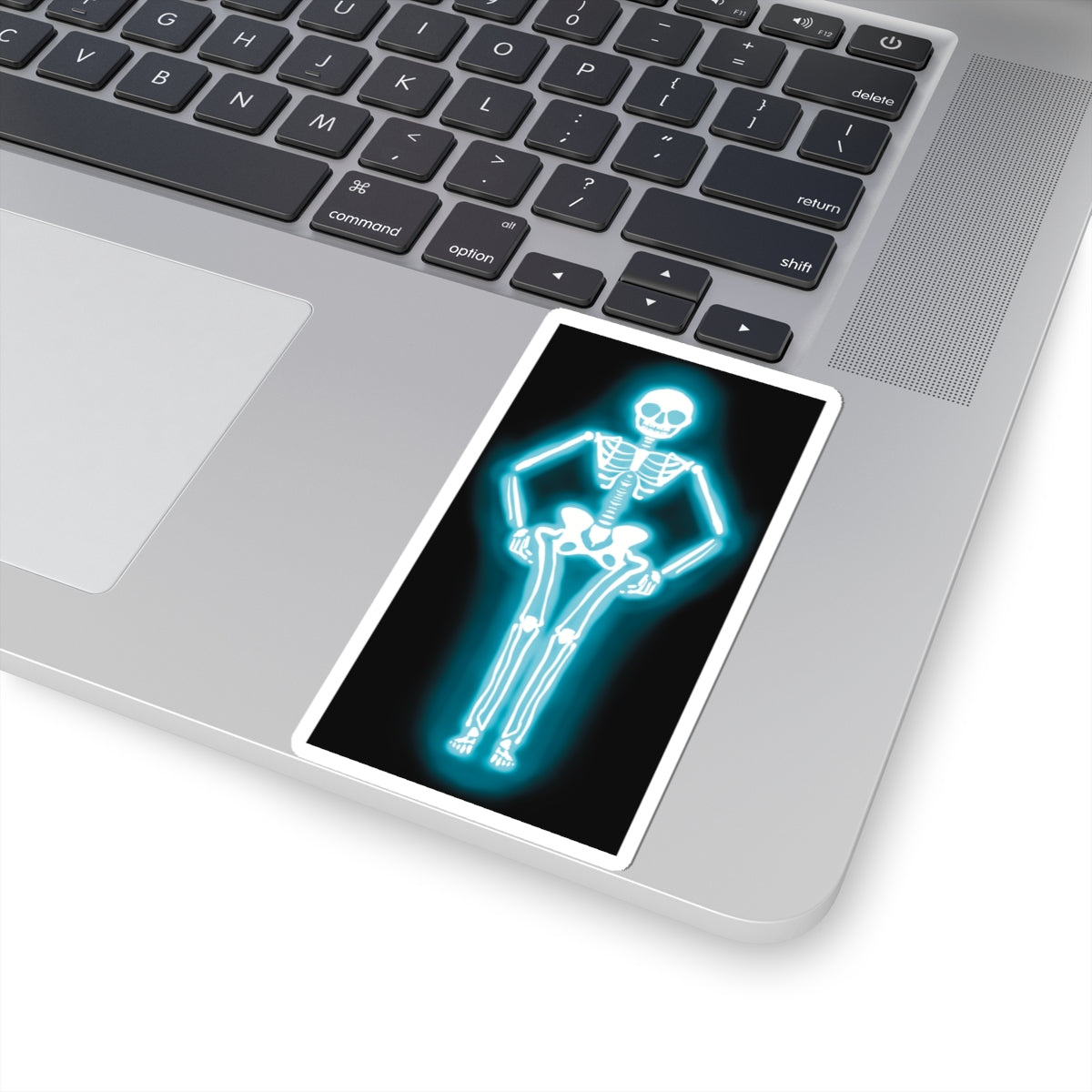 Skeleton Neon Sign Sticker, Glowing Skeleton Design, Skeleton Vinyl Decal