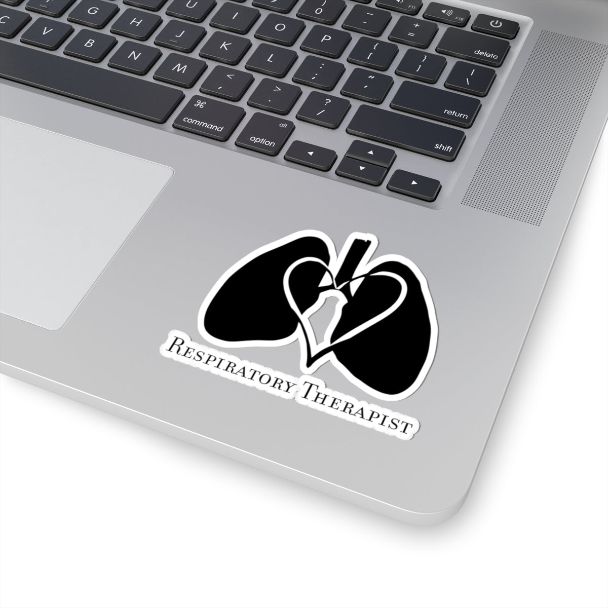Respiratory Therapist Vinyl Sticker, Black and White Lungs and Heart Design, Medical Professional Decal