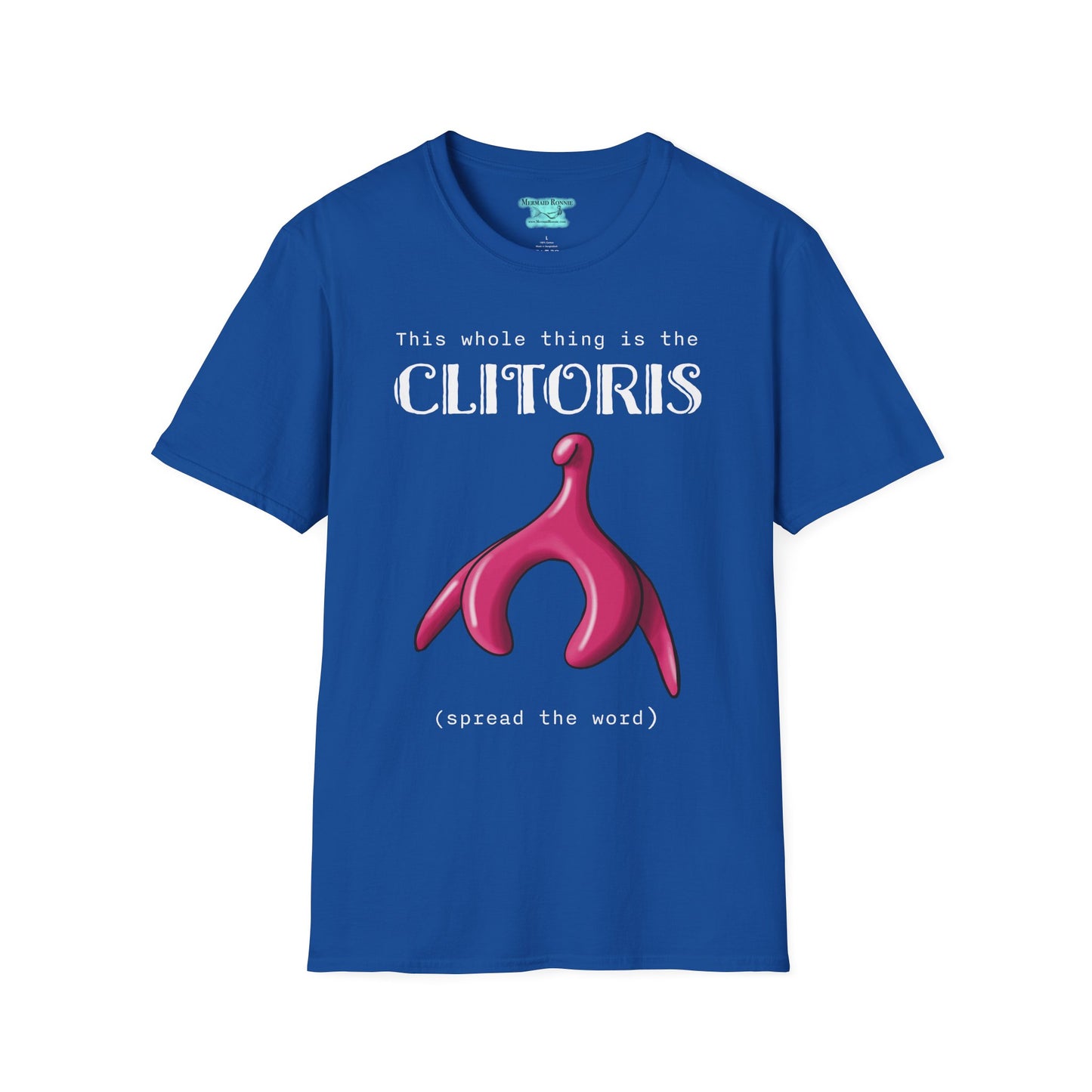 Funny Clitoris Awareness T-Shirt, Female Reproductive Health, Anatomy Humor, White Text