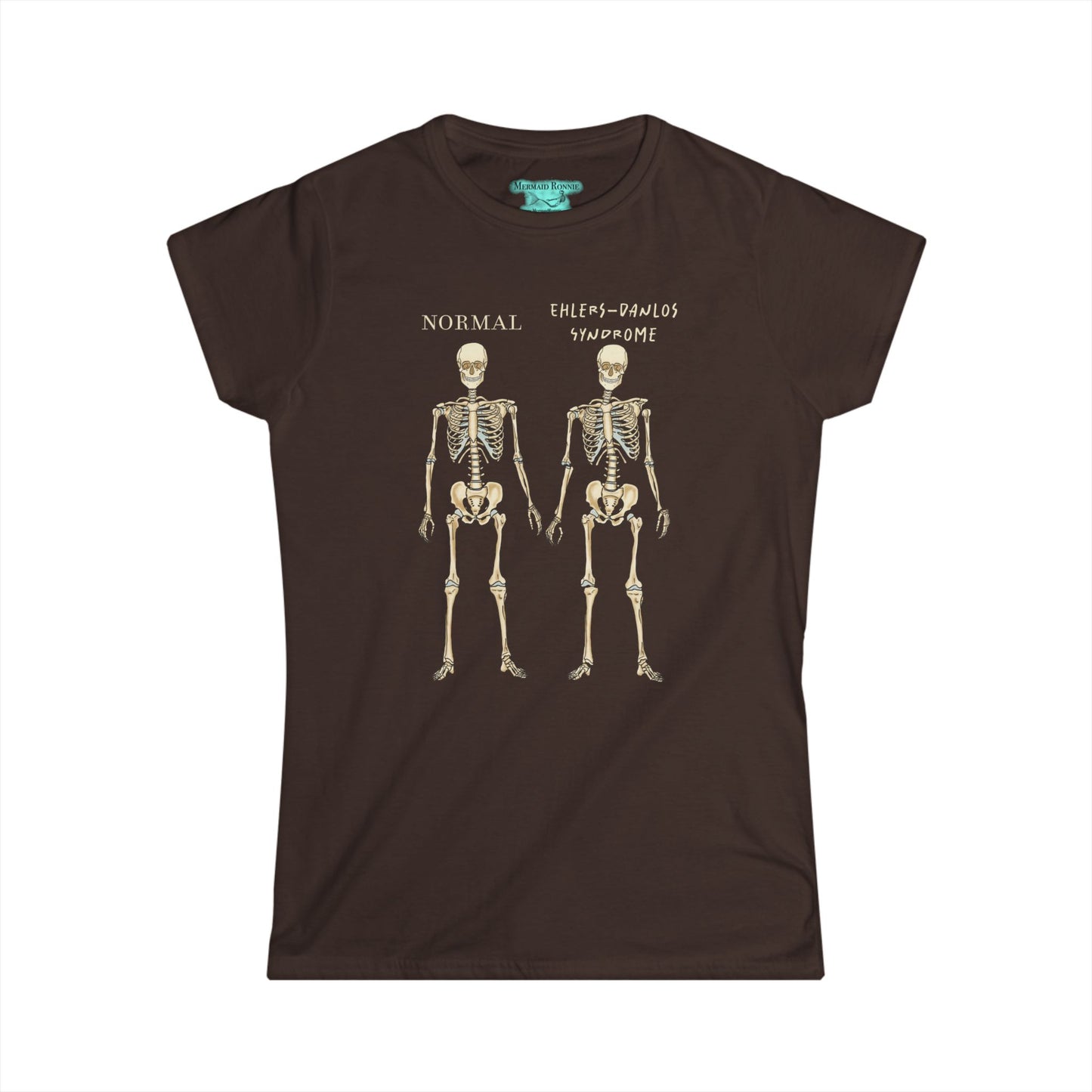Ehlers Danlos Syndrome Awareness T-Shirt, EDS Skeleton Comparison Women's Tee