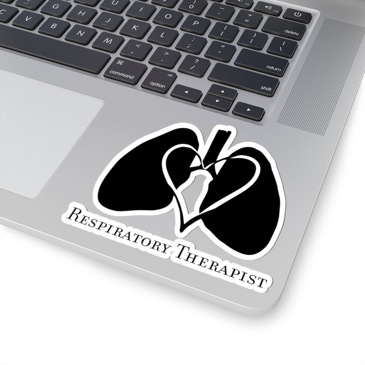 Respiratory Therapist Vinyl Sticker, Black and White Lungs and Heart Design, Medical Professional Decal