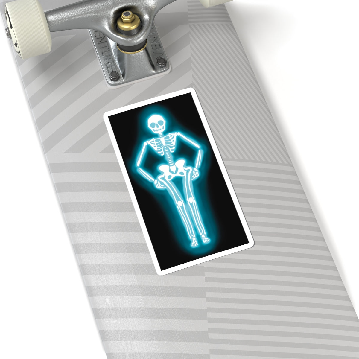 Skeleton Neon Sign Sticker, Glowing Skeleton Design, Skeleton Vinyl Decal