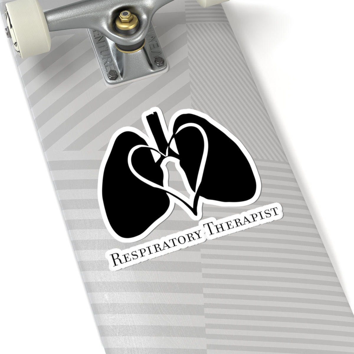 Respiratory Therapist Vinyl Sticker, Black and White Lungs and Heart Design, Medical Professional Decal