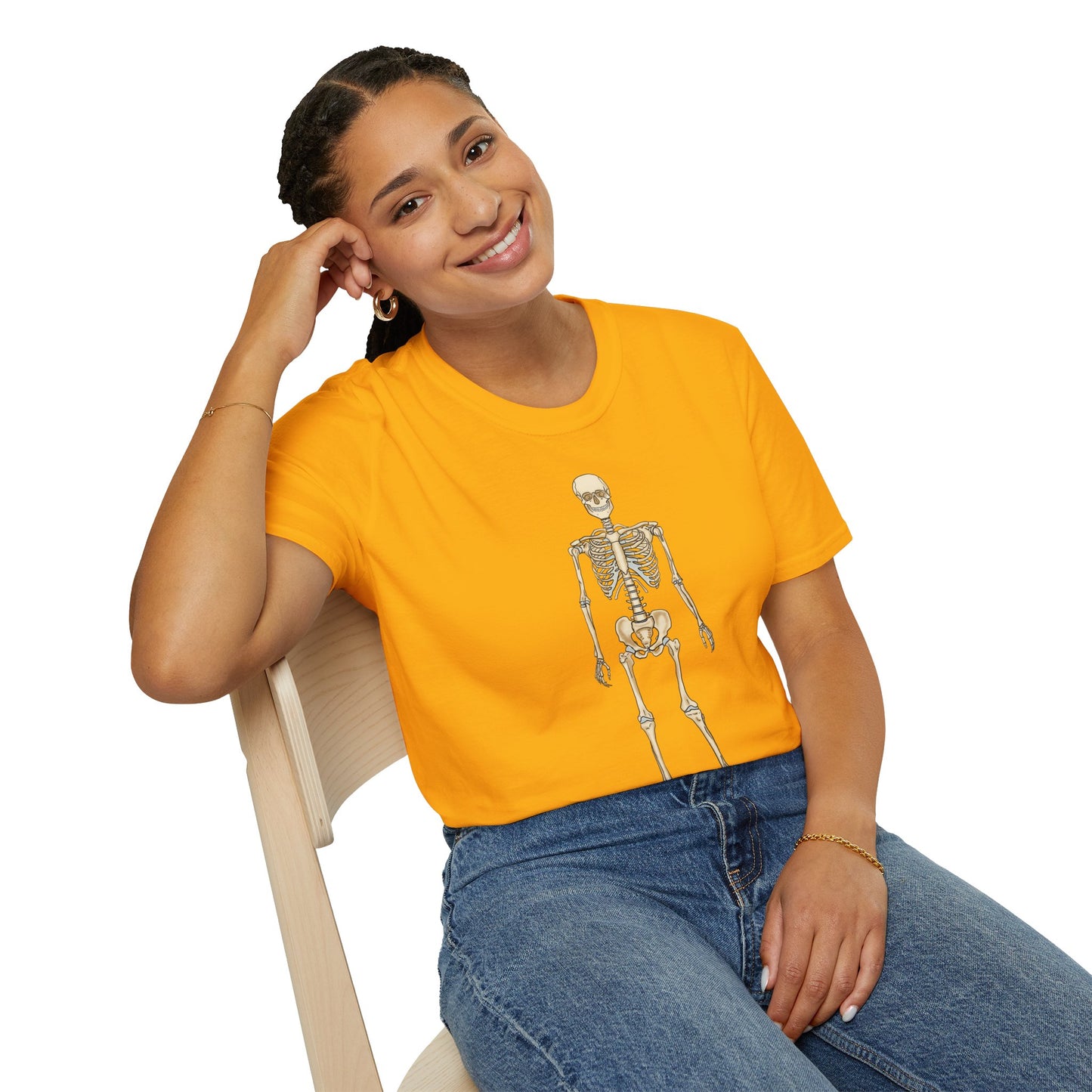 Anatomical Skeleton Graphic T-Shirt, Unisex Short Sleeve Tee, Human Anatomy Gift