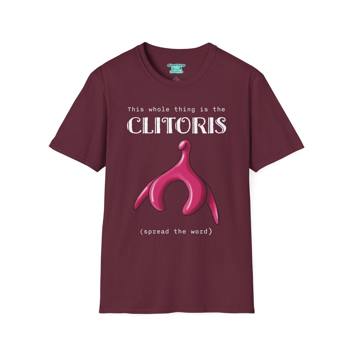 Funny Clitoris Awareness T-Shirt, Female Reproductive Health, Anatomy Humor, White Text