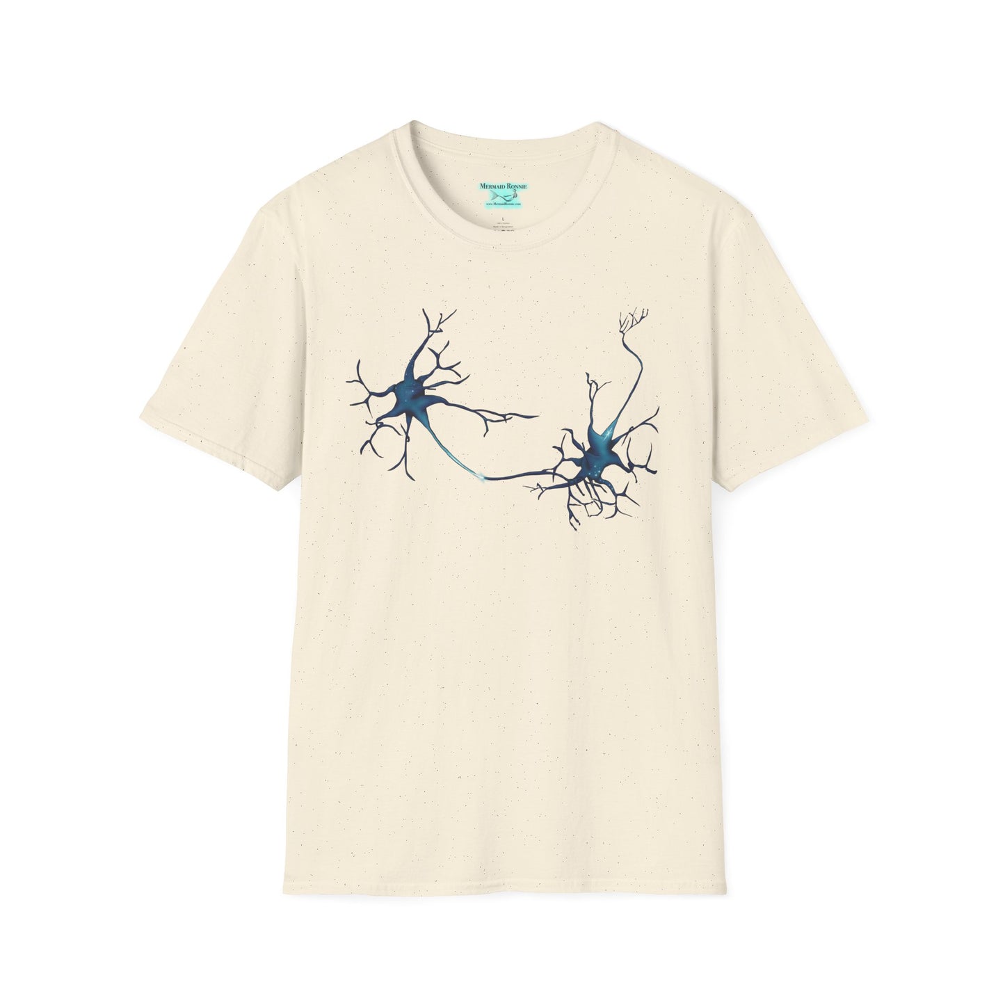 Neuron T-Shirt, Synapse Illustration with Neurotransmitters, Axons, and Dendrites, Unisex Short Sleeve