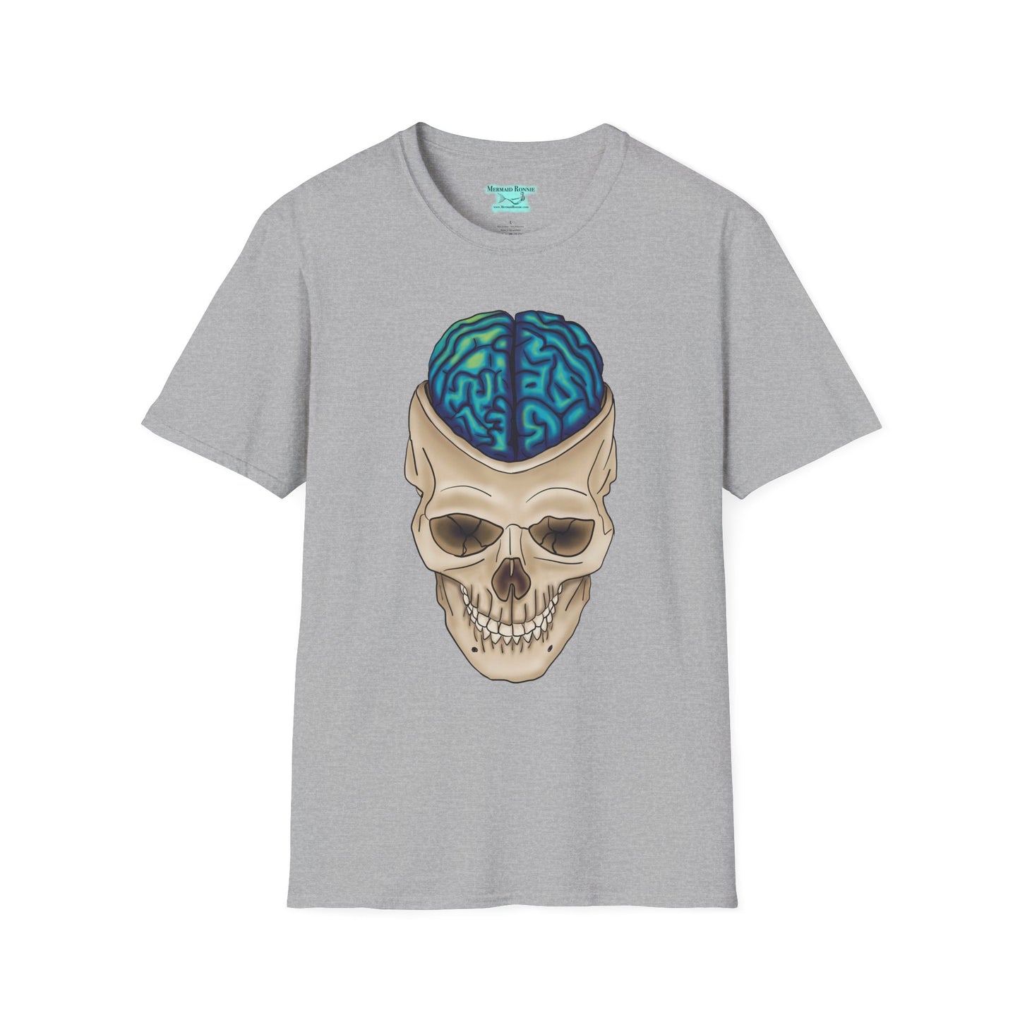 Skull and Brain Graphic T-Shirt, Anatomical Brain, Neuroscience Gift