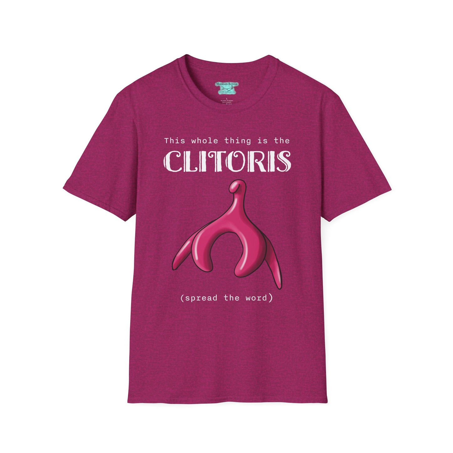 Funny Clitoris Awareness T-Shirt, Female Reproductive Health, Anatomy Humor, White Text