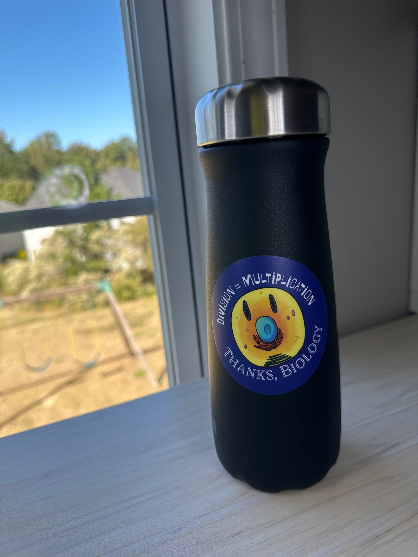 Funny Cell Biology Vinyl Sticker, Cell Division Joke, Smiley Face Biology Decal