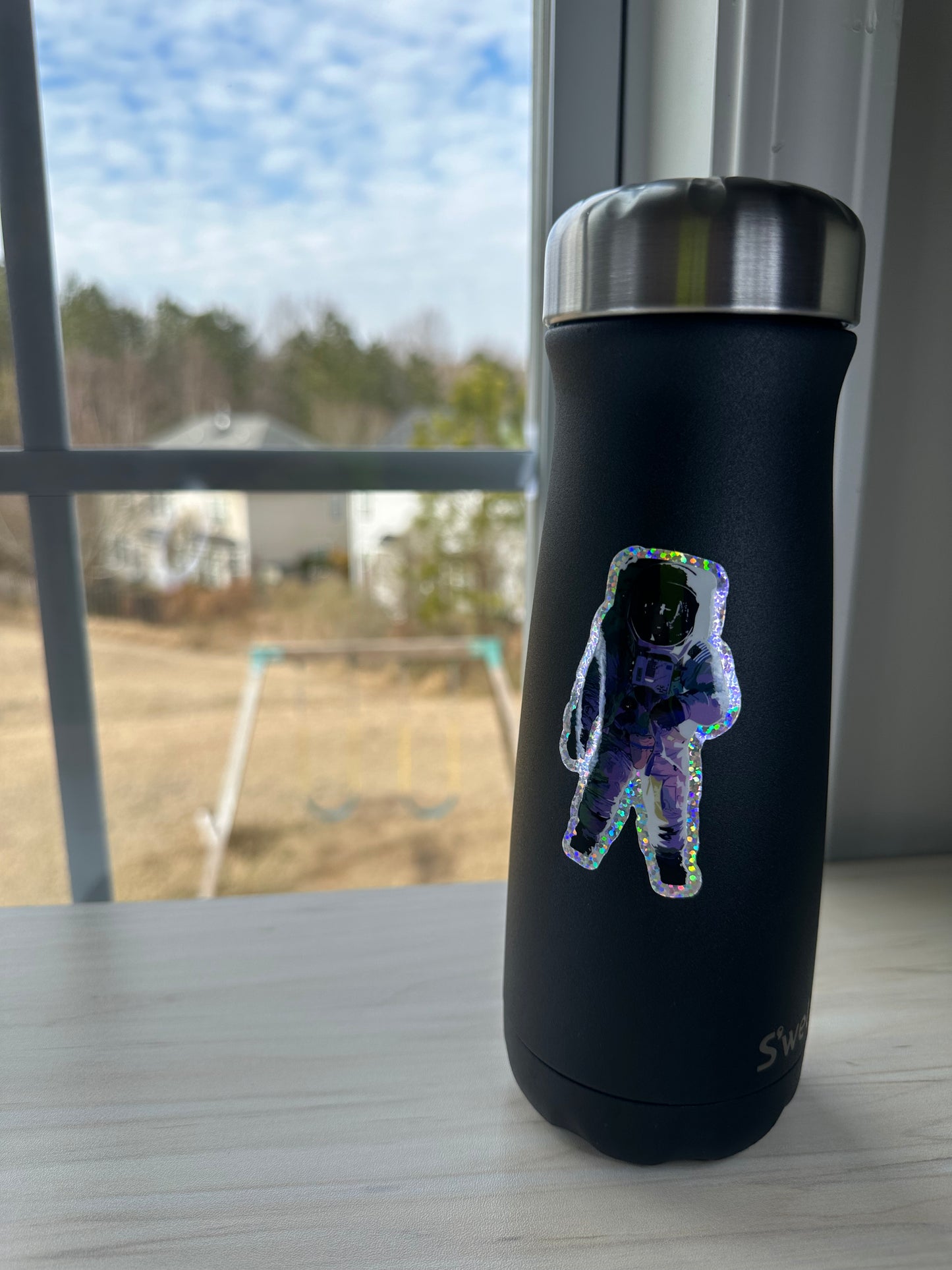 Astronaut Glitter Sticker, Space Suit Vinyl Decal, Space Explorer Sticker, Astronomy Glitter Sticker