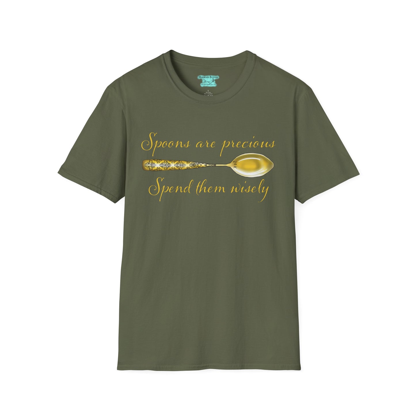 Inspiring Chronic Illness T-Shirt, Spoons Are Precious Spend Them Wisely, Unisex Short Sleeve Tee