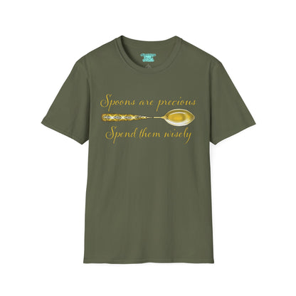 Inspiring Chronic Illness T-Shirt, Spoons Are Precious Spend Them Wisely, Unisex Short Sleeve Tee