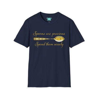 Inspiring Chronic Illness T-Shirt, Spoons Are Precious Spend Them Wisely, Unisex Short Sleeve Tee