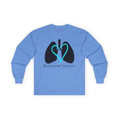 Respiratory Therapist Long Sleeve T-Shirt, Lungs and Heart Design, Unisex Tee