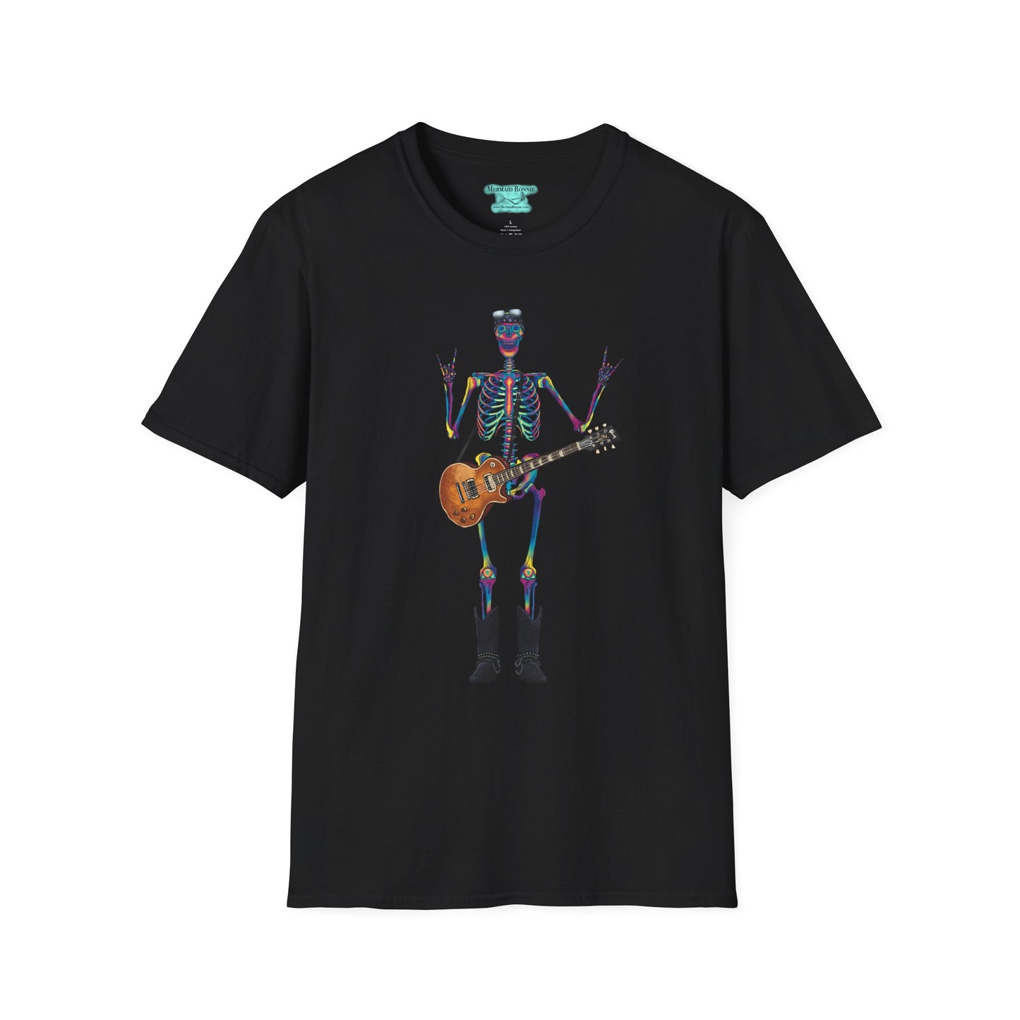 Skeleton Guitarist Graphic T-Shirt, Unisex Rock and Roll Tee, Concert Shirt