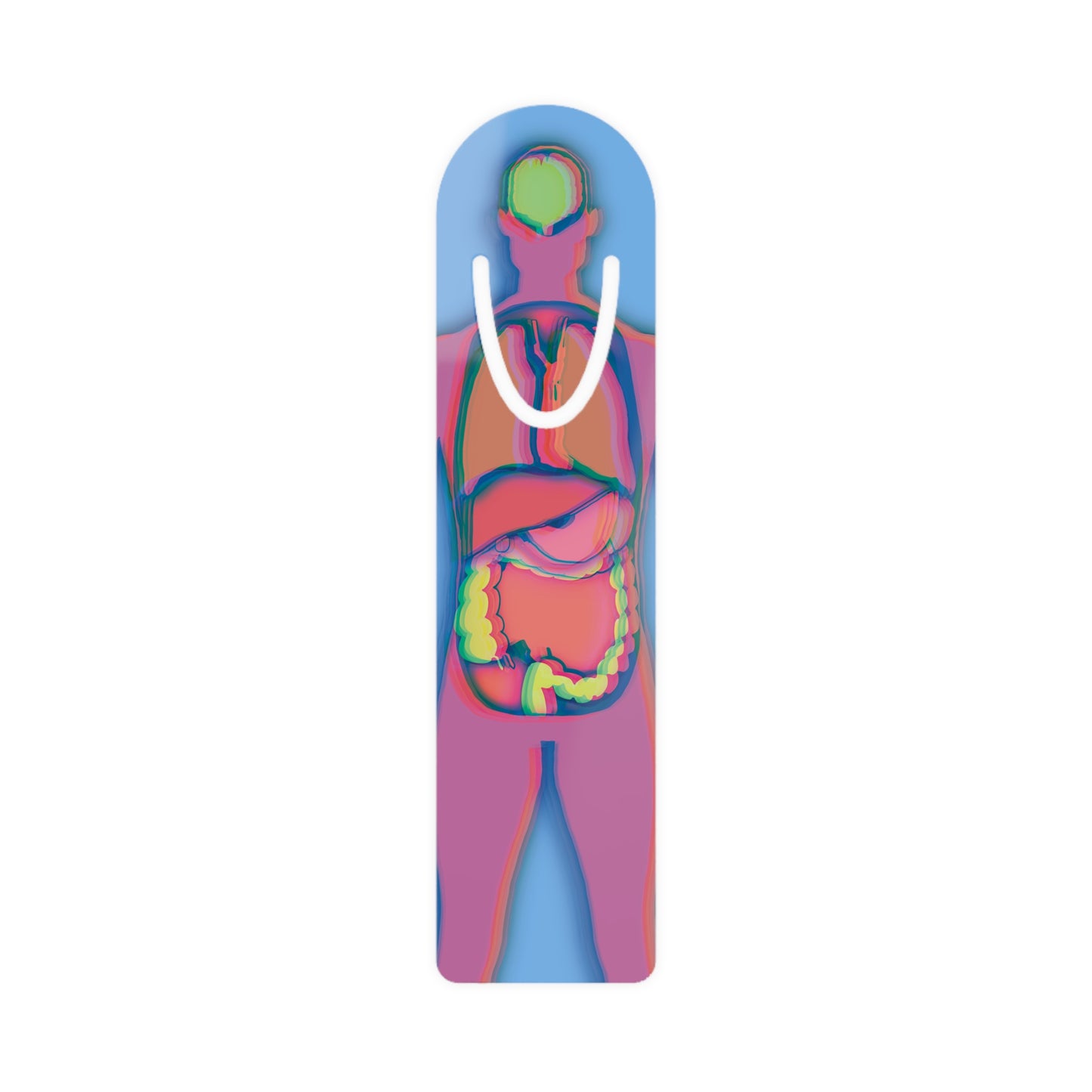 Human Anatomy Bookmark, Medical Text Page Marker, Digestive System, Brain, Lungs