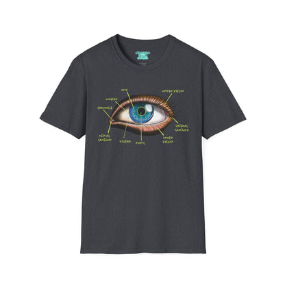 Anatomy Eye Diagram T-Shirt, Educational Medical Science Graphic Tee, Opthalmologist Gift