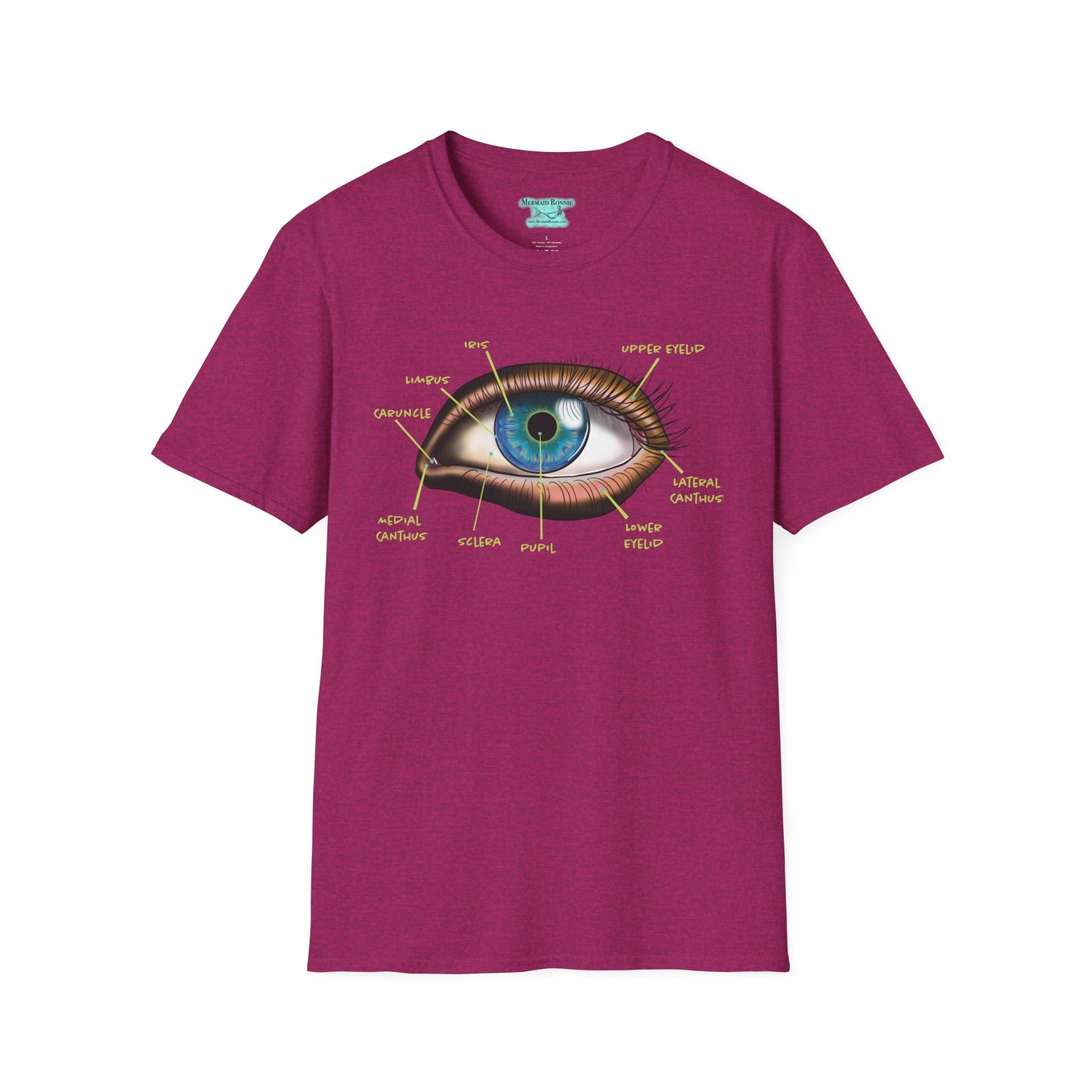 Anatomy Eye Diagram T-Shirt, Educational Medical Science Graphic Tee, Opthalmologist Gift