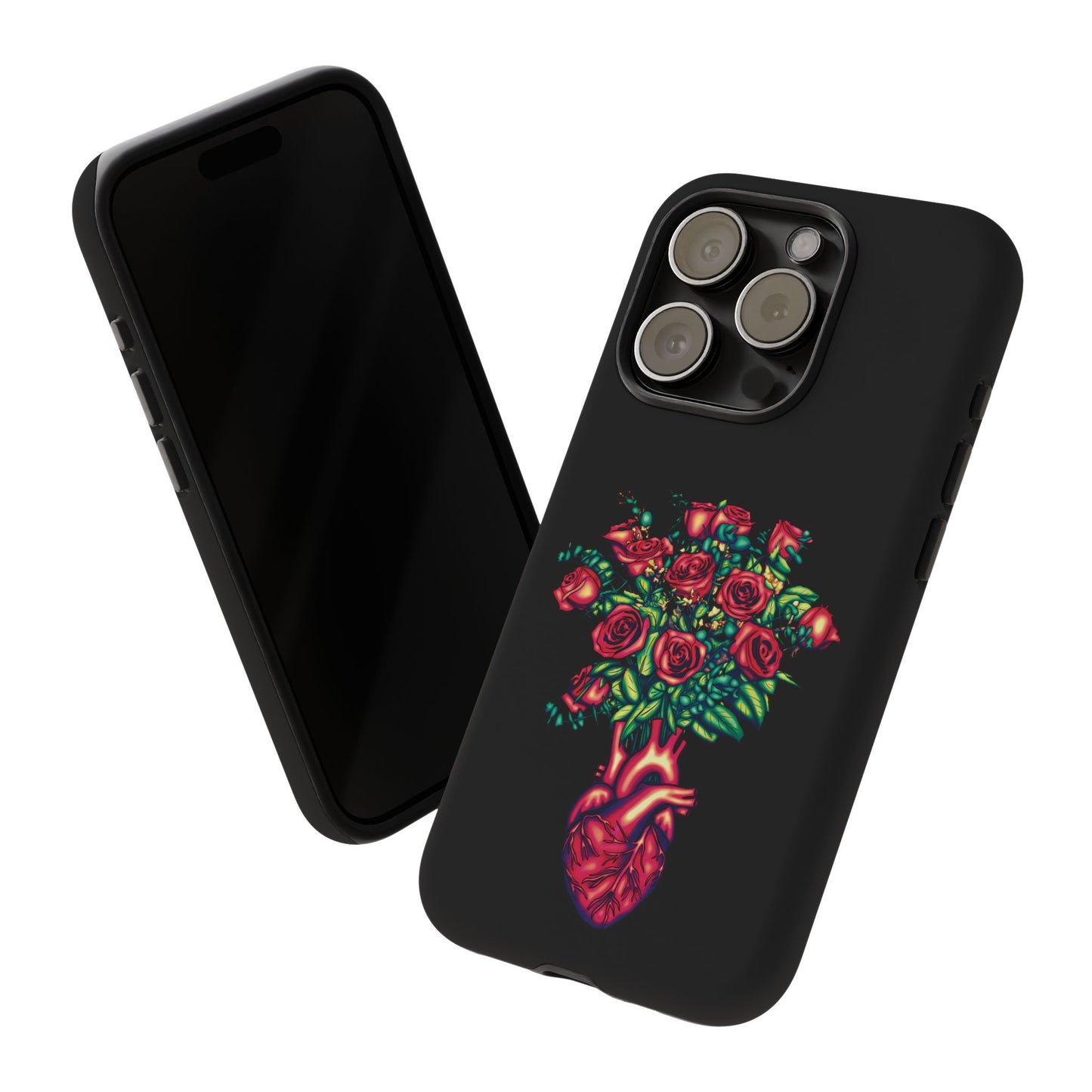 Anatomical Heart Phone Case, Cardiology Phone Case, Black Protective Case for iPhone, Google Pixel, Samsung Galaxy