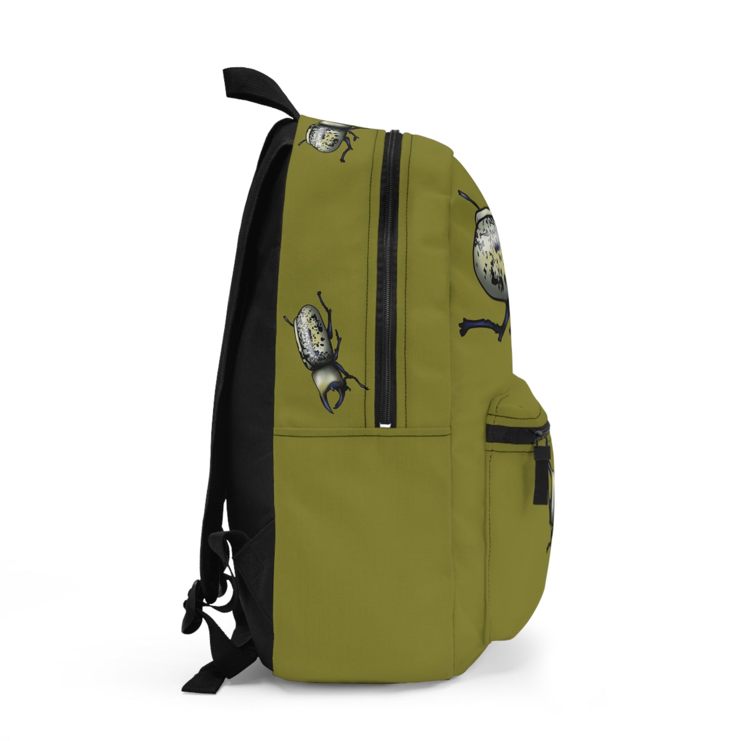 Hercules Beetle Backpack, Army Green Canvas Backpack, Insect Book Bag, Entomology
