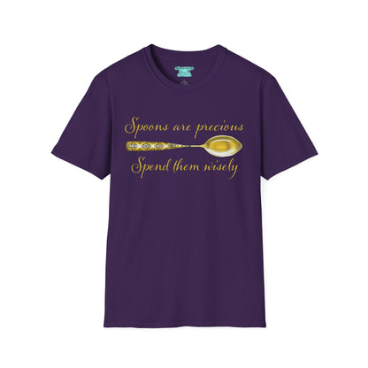 Inspiring Chronic Illness T-Shirt, Spoons Are Precious Spend Them Wisely, Unisex Short Sleeve Tee