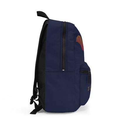 I Love Bats Backpack, Navy Blue Canvas Backpack, Blue Bat Backpack