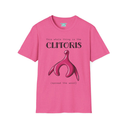 Funny Clitoris Awareness T-Shirt, Female Reproductive Health, Anatomy Humor, Black Text