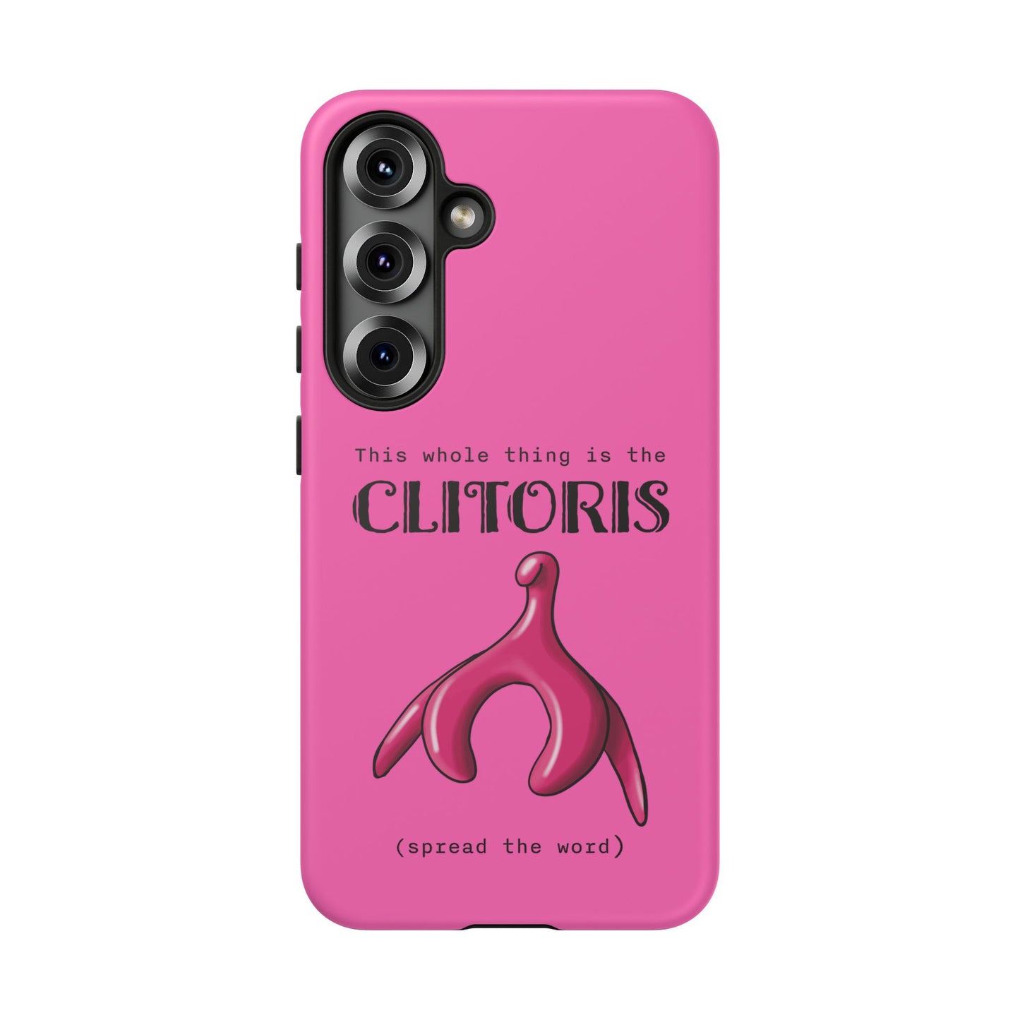 Clitoris Phone Case, Female Reproductive Anatomy Protective Cover for iPhone, Google Pixel, Samsung Galaxy, Pink