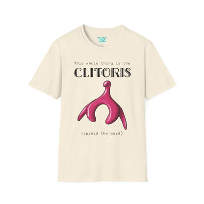 Funny Clitoris Awareness T-Shirt, Female Reproductive Health, Anatomy Humor, Black Text