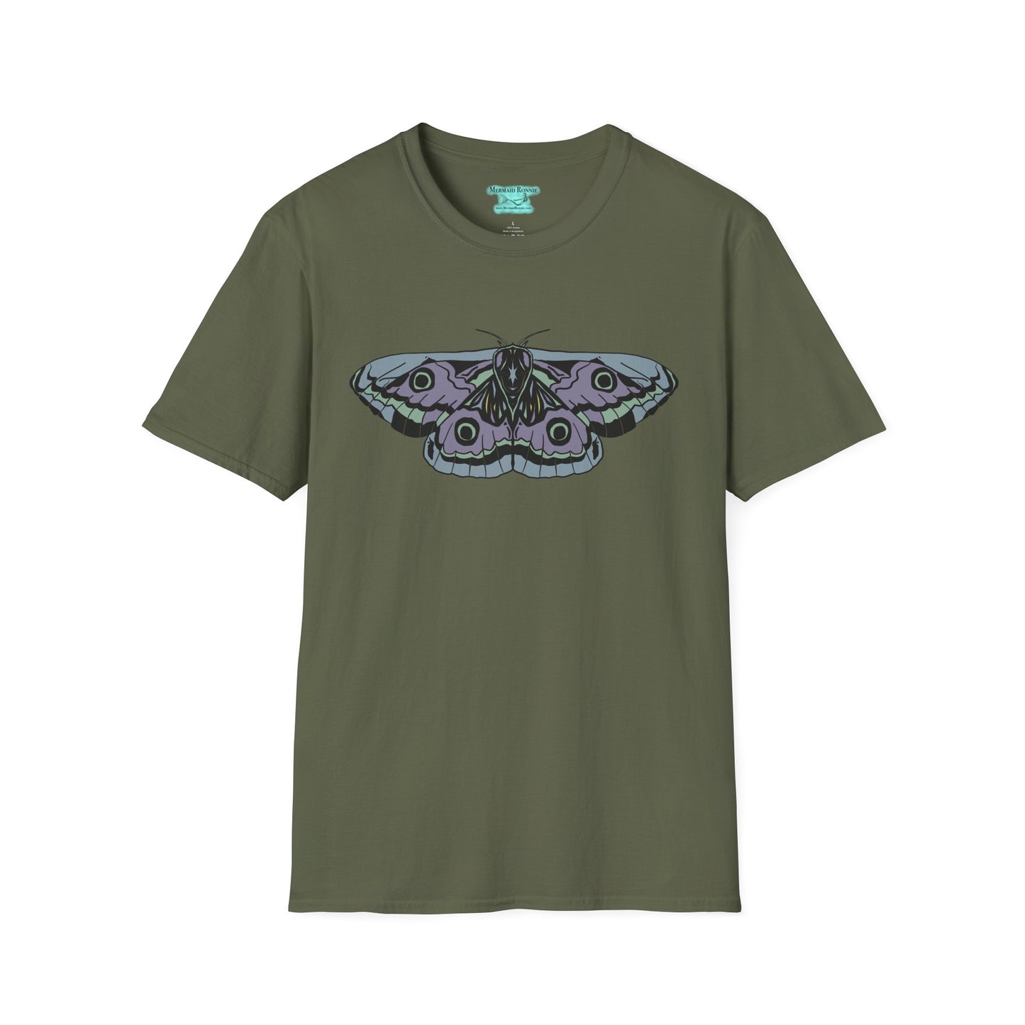 Moth Graphic T-Shirt, Purple and Blue Butterfly Tee, Unisex Insect Shirt