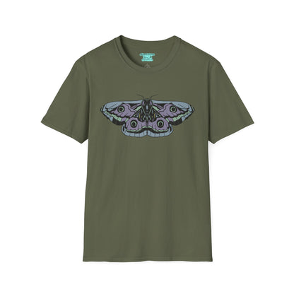 Moth Graphic T-Shirt, Purple and Blue Butterfly Tee, Unisex Insect Shirt