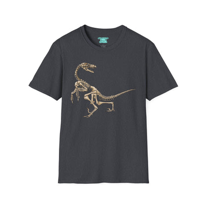 Velociraptor Graphic Tee, Dinosaur Skeleton T-Shirt, Fossil Unisex Short Sleeve Tee