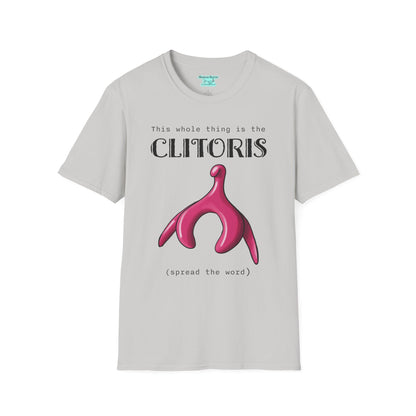 Funny Clitoris Awareness T-Shirt, Female Reproductive Health, Anatomy Humor, Black Text